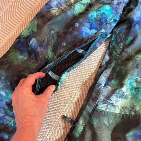 Roxy Dry Flight 10k Snow Ski Board Pants, Floral Teal Green, Size M - Picture 5 of 16